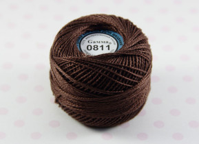 Пряжа Ирис 100% хлопок 10г 82м №0811 т.коричневый