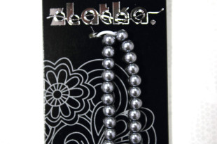 Бусины стеклянные под жемчуг 4 мм 108 шт на нити №25 серый