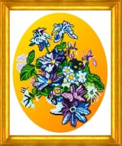 Схема для вышивки бисером КБЦ-3012(Ж) Ирисы (Желтый фон)