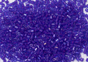 Бисер Чехия рубка 10/0 50г 34057 фиолетовый, розовая линия внутри