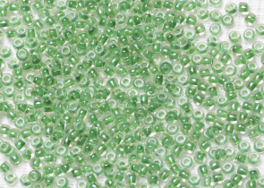 Бисер Япония круглый 11/0 10г 0187 хрусталь/трилистник глянцевый, окрашенный изнутри